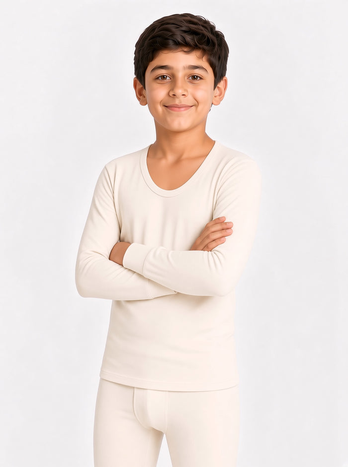 Kids Premium 100% Combed Cotton Full Sleeve Inner Thermal Shirt