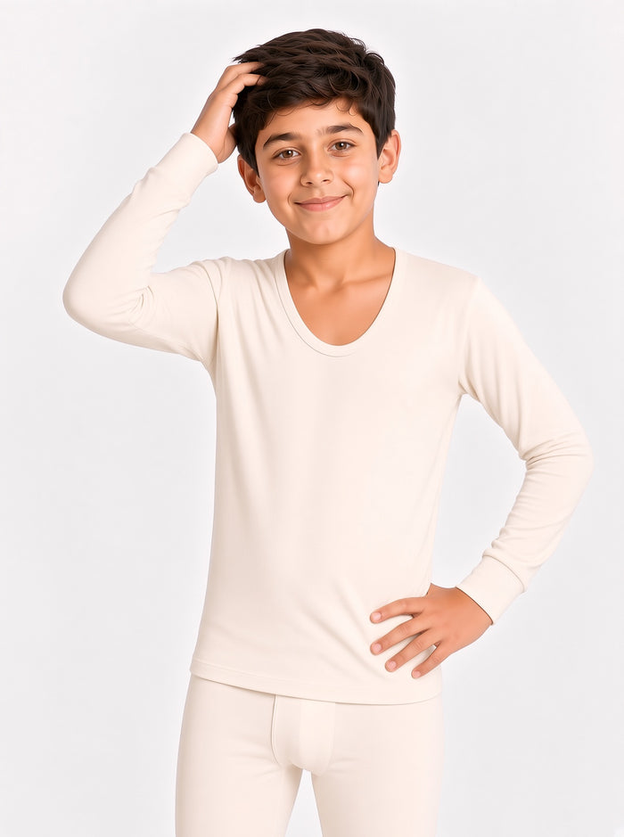 Kids Premium 100% Combed Cotton Full Sleeve Inner Thermal Shirt - Hinz Clothing