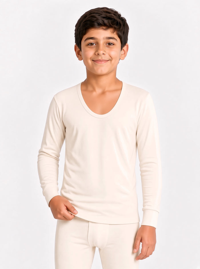 Kids Premium 100% Combed Cotton Full Sleeve Inner Thermal Shirt - Hinz Clothing