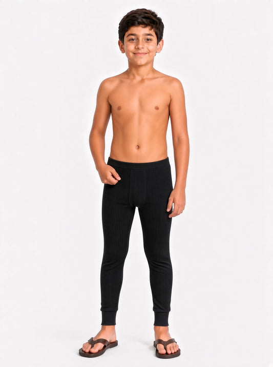 Kids Premium Black Poly Wool Inner Thermal Trouser (8/1)