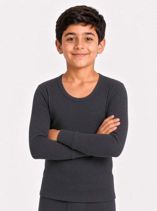 Kids Premium Charcoal Poly Wool Inner Thermal Shirt (8/1)