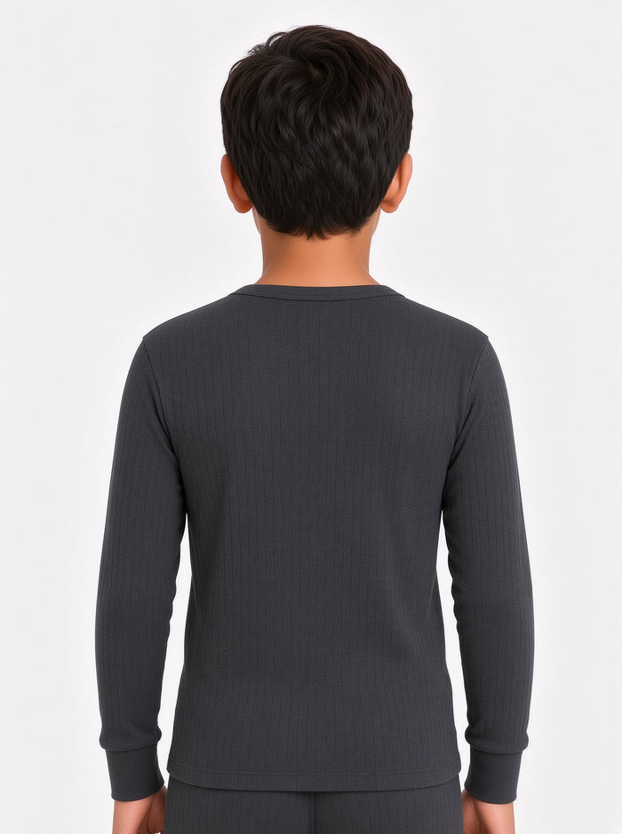 Kids Premium Charcoal Poly Wool Inner Thermal Shirt (8/1) - Hinz Clothing