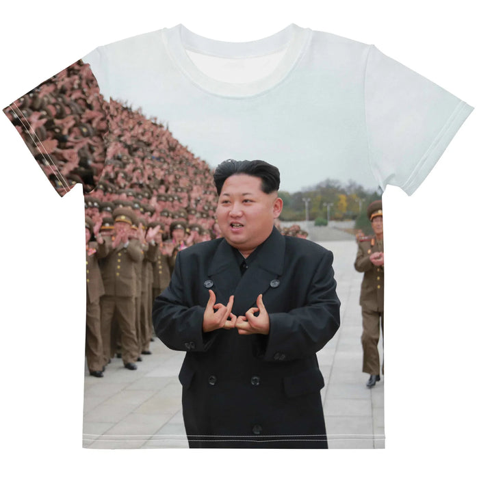 Kim Jong Represent Kid's Tee in Military Olive & Obsidian. CPSIA Compliant, OEKO-TEX® 100, REACH Compliant.