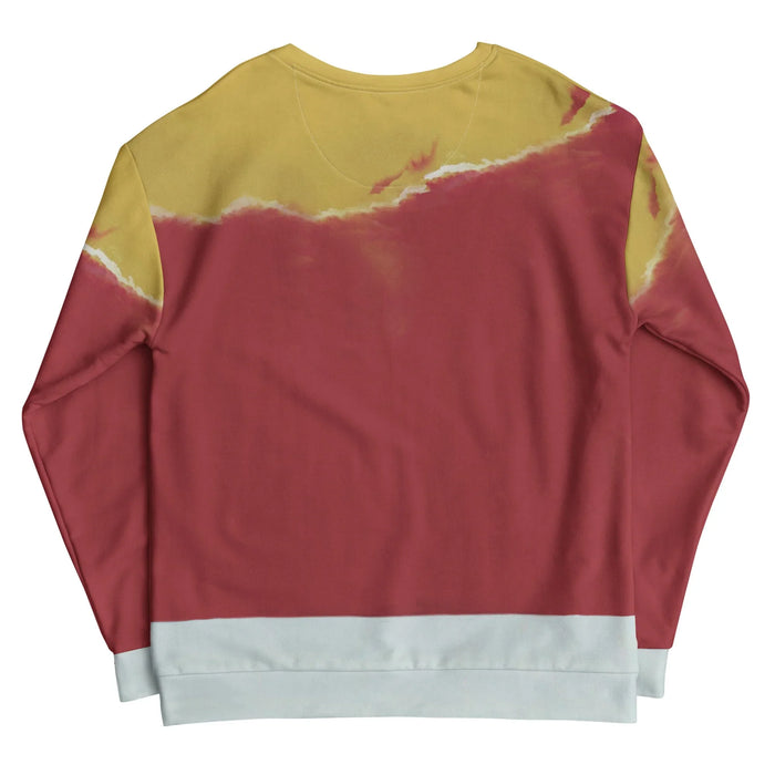 Kim Jong Trill Sweatshirt - The modified trefoil logo integrating hammer and sickle iconography above the "ALL DAY I DREAM ABOUT SOCIALISM" text (#FFFFFF white on #CCAC55 to #8B2525 gradient background).