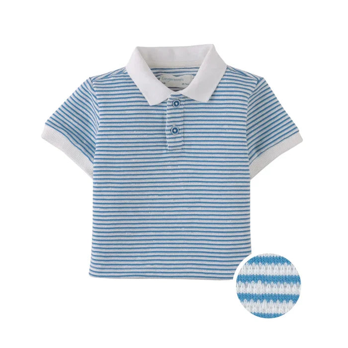 Kirk Striped Textured Terry Polo Shirt