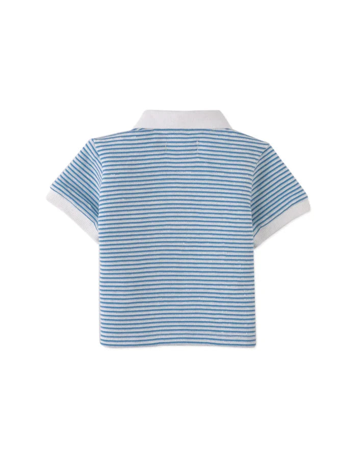 Kirk Striped Textured Terry Polo Shirt