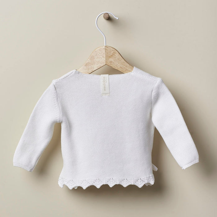 Knitted Double Breasted Cardigan Pearl