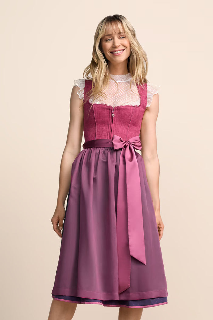 Kruger Long Dirndl 2pc 70cm "Marin" pink