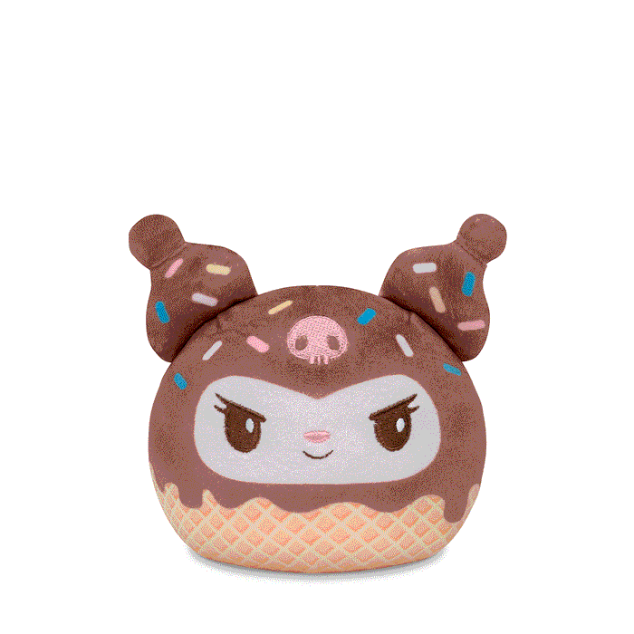 Kuromi Ice Cream Cone 4” Reversible Plushie flip GIF