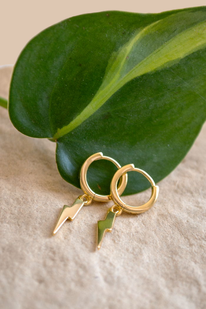 La Lovely - Lightning Bolt Hoops - La Lovely Vintage
