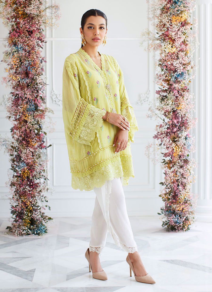 Lace Overlap Crepe Silk Shalwar