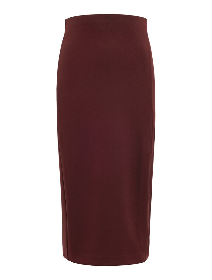 Lacey Crepe Split Midi Skirt Forever New