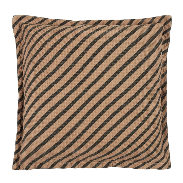 Landscape Waffle Square Cushion Stripes Sesame 45x45 cm