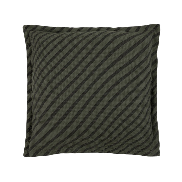 Landscape Waffle Square Cushion Stripes Vetiver 45x45 cm