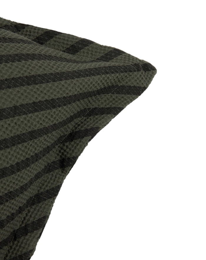 Landscape Waffle Square Cushion Stripes Vetiver 45x45 cm