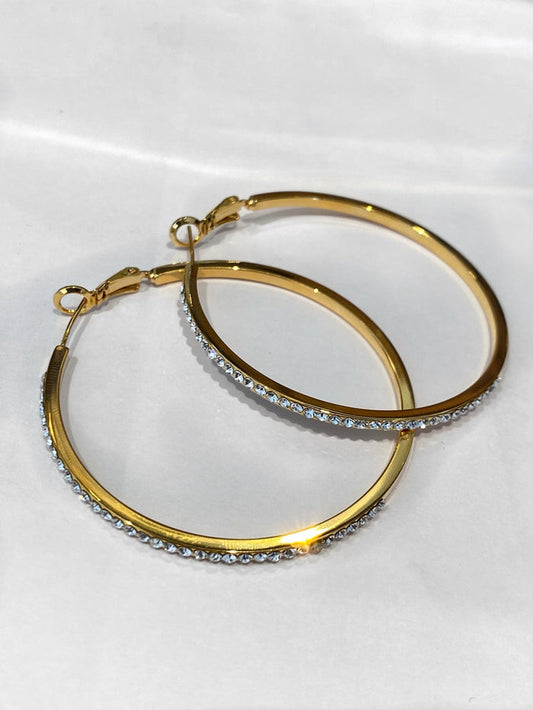 LARGE DIAMANTÉ HOOP