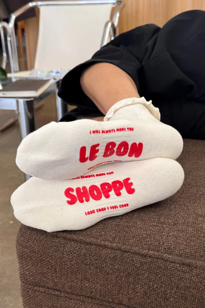 Le Bon Shoppe - Ruffled Hugger Crew Socks - La Lovely Vintage