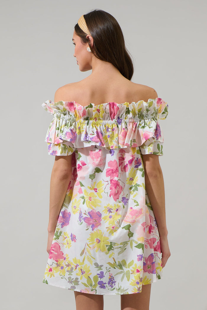 Leonie Floral Hattie Ruffle Mini Dress