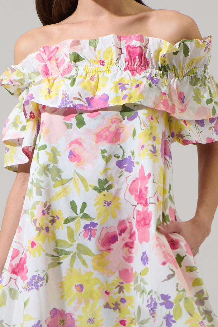 Leonie Floral Hattie Ruffle Mini Dress