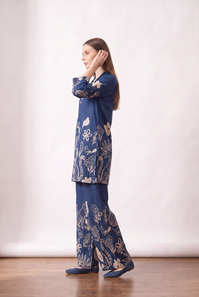 Leopard Printed Russian Silk Co-ord Set