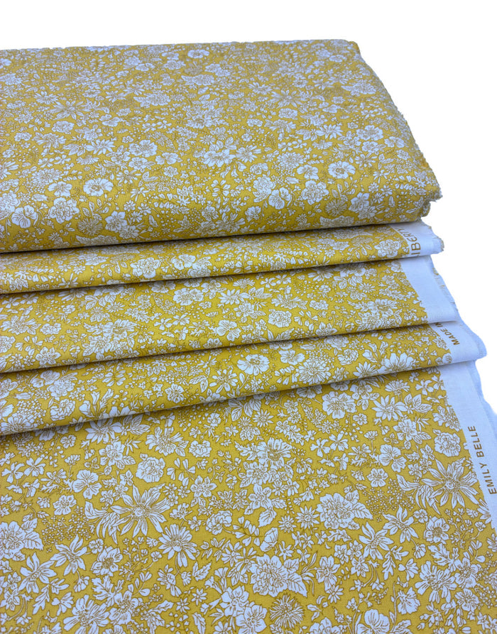 Liberty Fabrics Lasenby Quilting Cotton, Emily Belle - Sunshine Yellow A