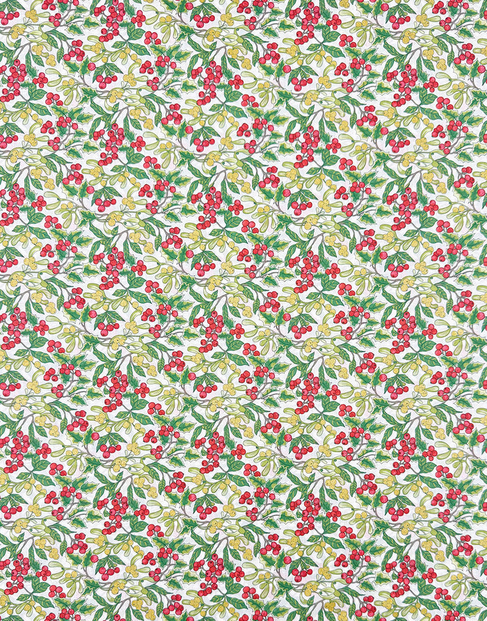 Liberty Fabrics Tana Lawn® Cotton Christmas Fabric Metallic Yuletide Berry A