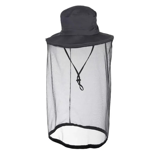 Lifesystems Midge And Mosquito Boonie Head Net Hat shown with the netting down on a white background