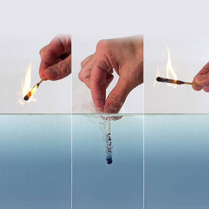 Lifesystems stormproofrefill matches showing how they are waterproof