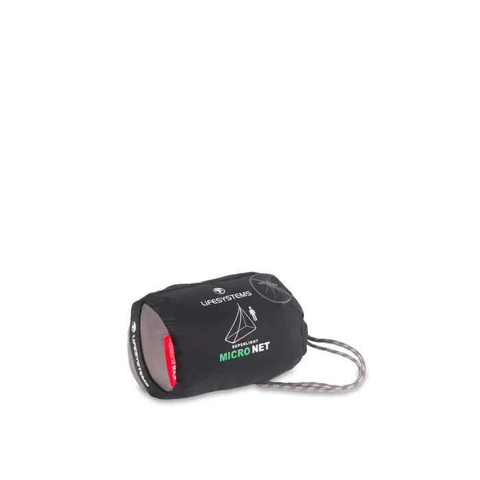 Lifesystems Superlight Micro Single Mosquito Net carry case on a white background