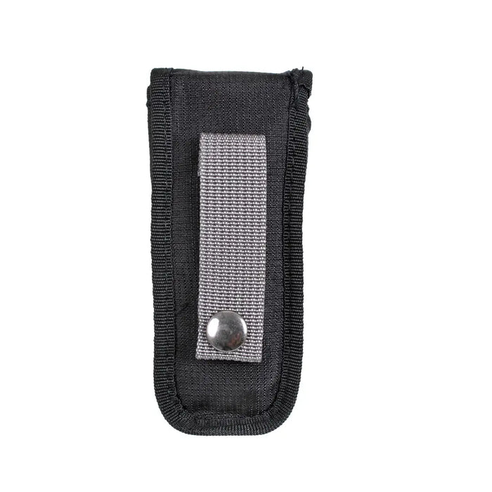 Reverse shot of the carry case for holding the Lifeventure stainless steel folding cutlery set showing the belt attachment