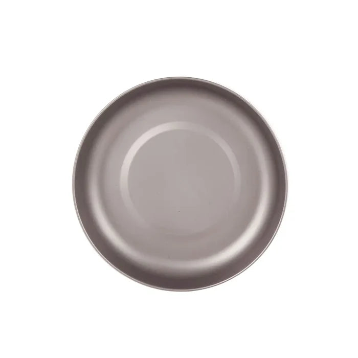 Lifeventure Titanium Camping Plate shown from above on a white background