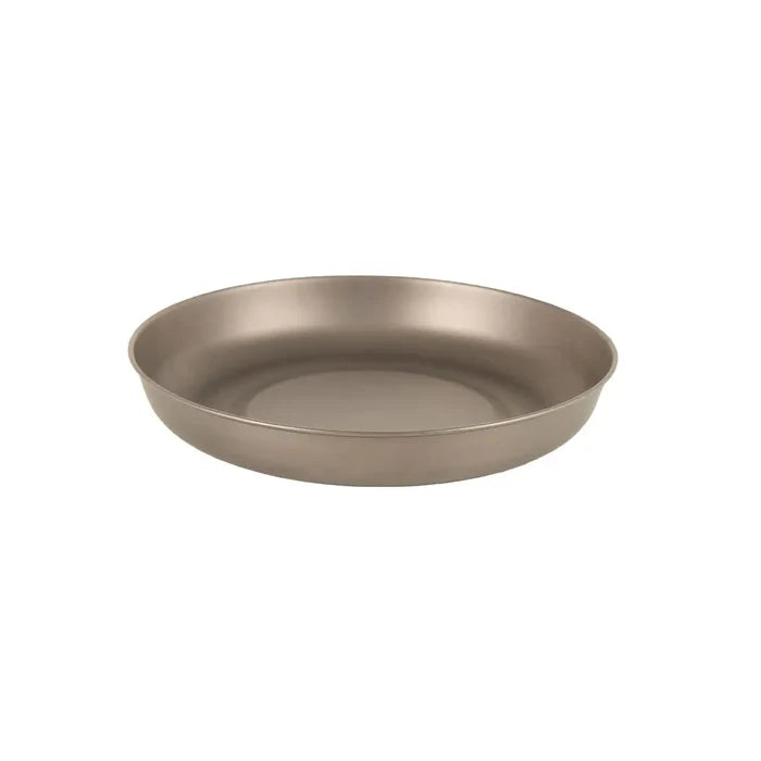 Lifeventure Titanium Camping Plate shown from the side on a white background