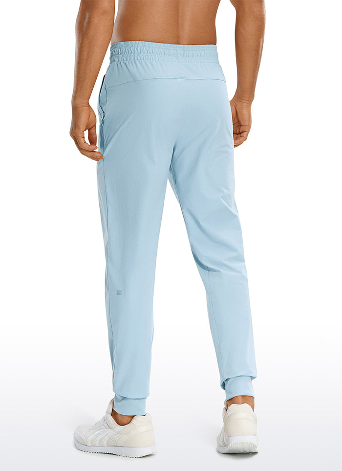 CRZ YOGA Men's Causul Relaxed Fit Lightweight Joggers Zip Pockets 29'' Chambray Blue