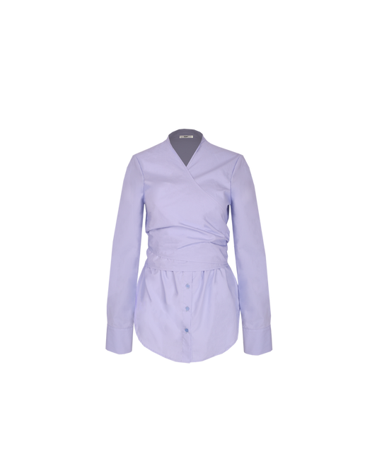 LINDA WRAP SHIRT TINY VIOLET