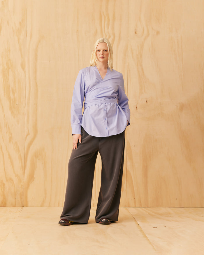 LINDA WRAP SHIRT TINY VIOLET