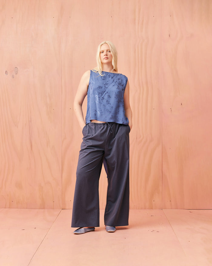 LIZ TOP CORONET BLUE JACQUARD