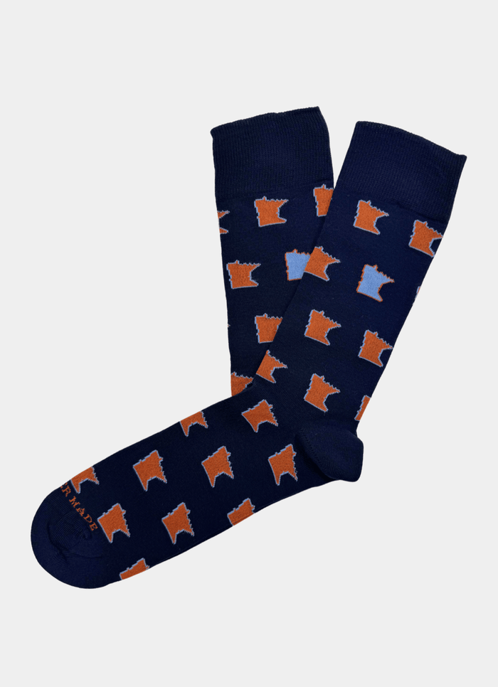 Lt Blue/Orange Pop MN sock - REF44327PL-68583 - Hammer Made