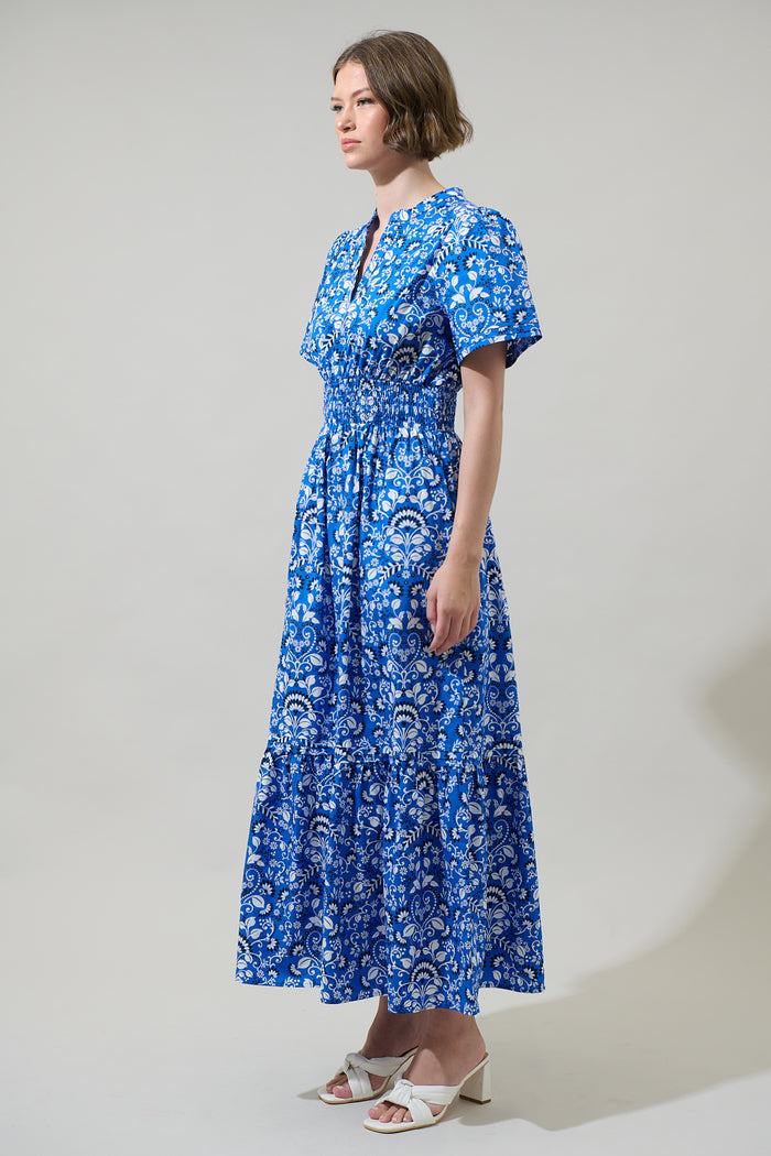 Lulu Floral Belraj Poplin Maxi Dress