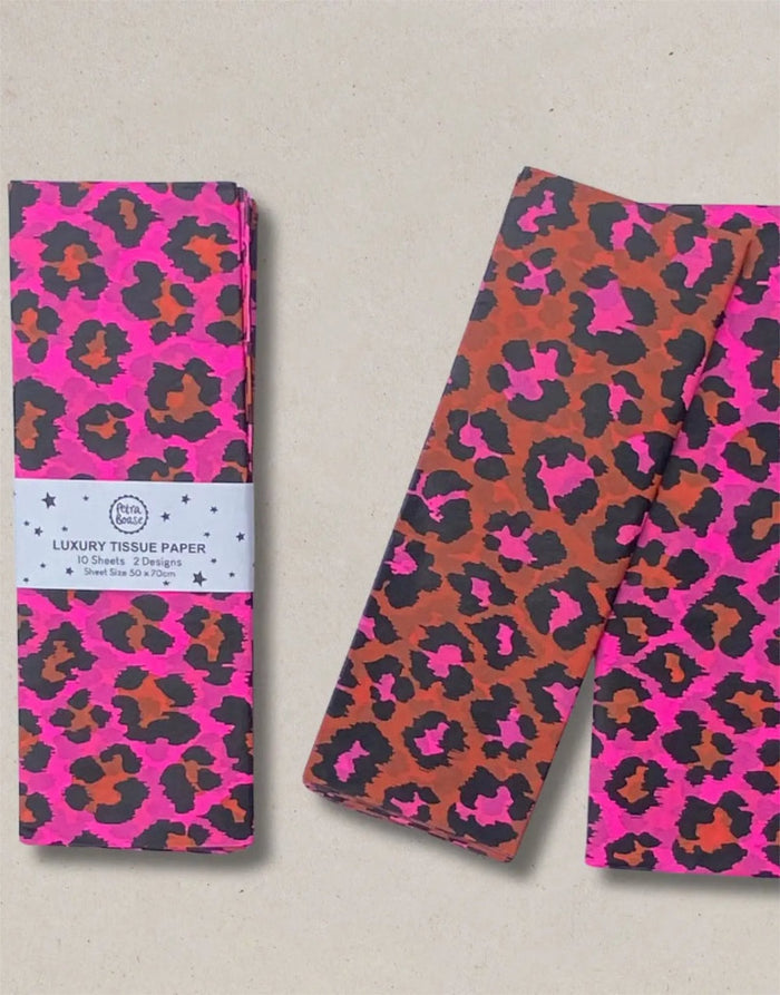 Luxury Tissue Paper, Petra Boase, Flouro Leopard Print