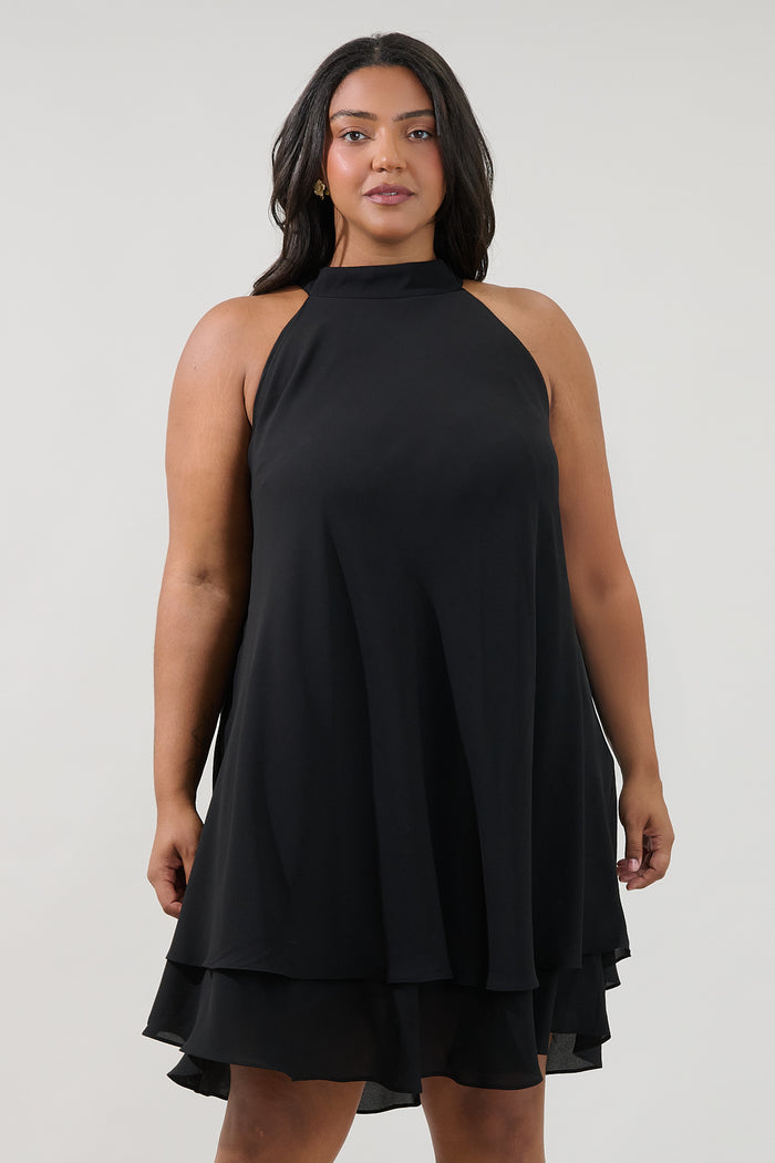 Lyra Back Bow Halter Mini Dress Curve