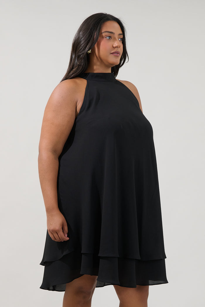 Lyra Back Bow Halter Mini Dress Curve