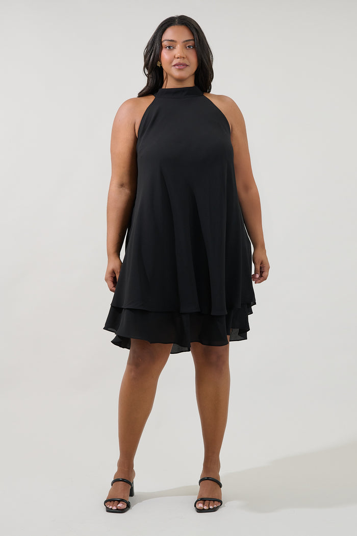 Lyra Back Bow Halter Mini Dress Curve