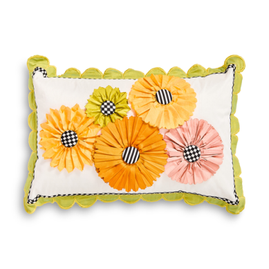 Mackenzie-Childs Spring Bouquet Scalloped Lumbar Pillow