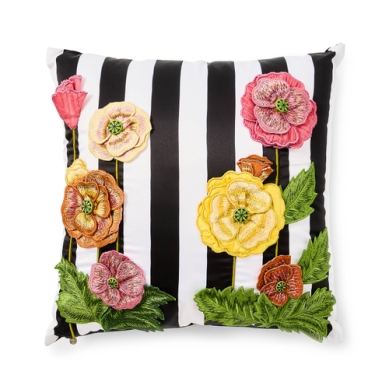 Mackenzie-Childs Spring Bouquet Throw Pillow
