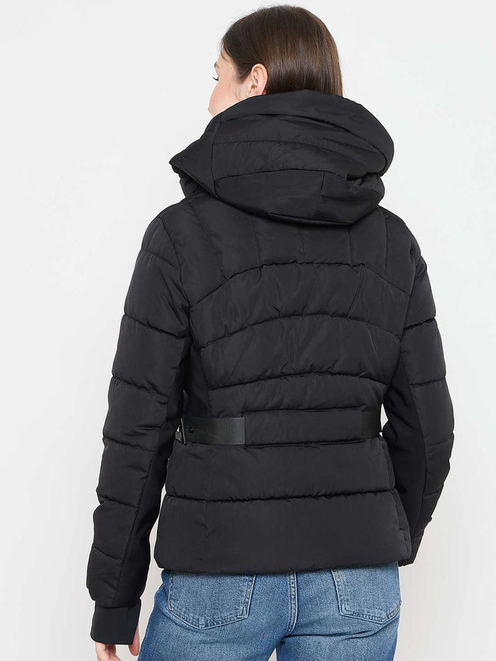 Madame Black Quilted Puffer Jacket with Hood
