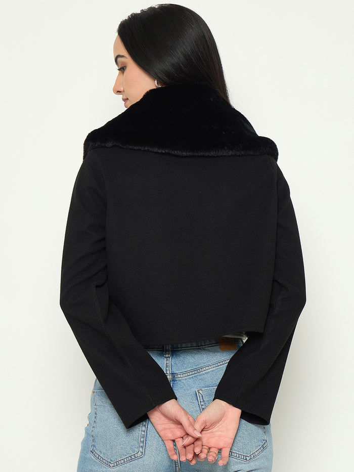Madame Black Shacket with Zipper