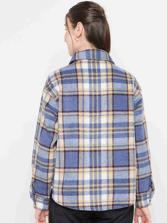 Madame Blue Checkered Shacket