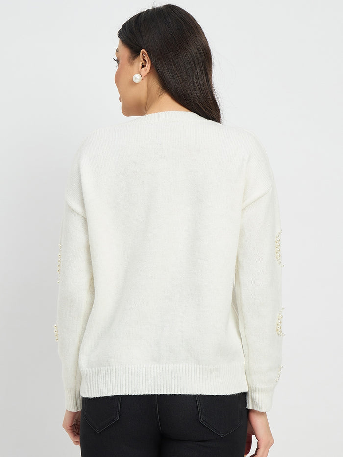 Madame Embellished off White Sweater