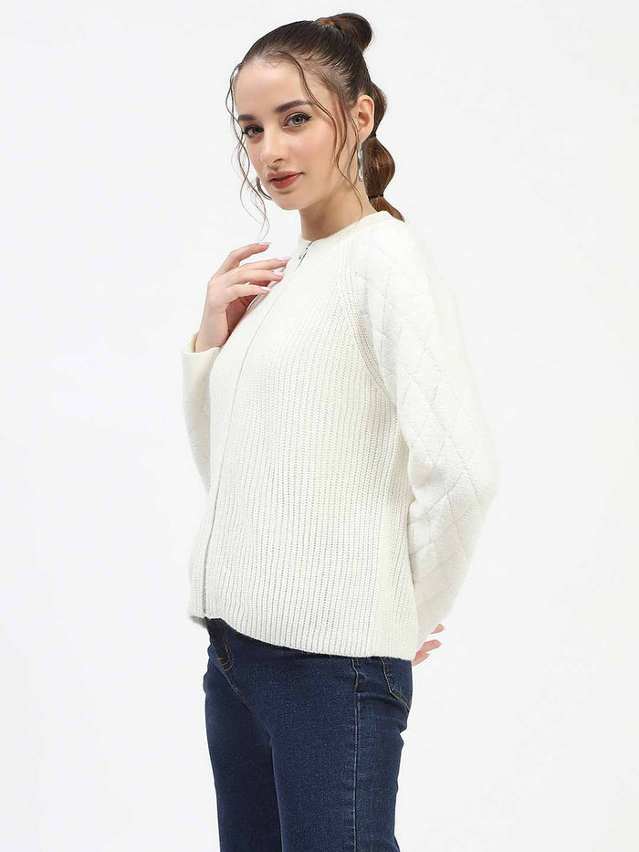 Madame Off-White Zip-Up Sweater