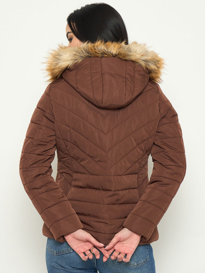Madame Quilted Faux Fur Hooded Jacket